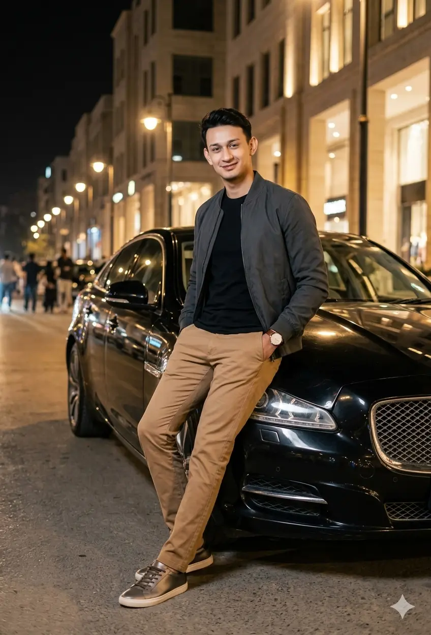Boys Gemini Prompt With Jaguar Car Pose4 Effortlessly Stylish