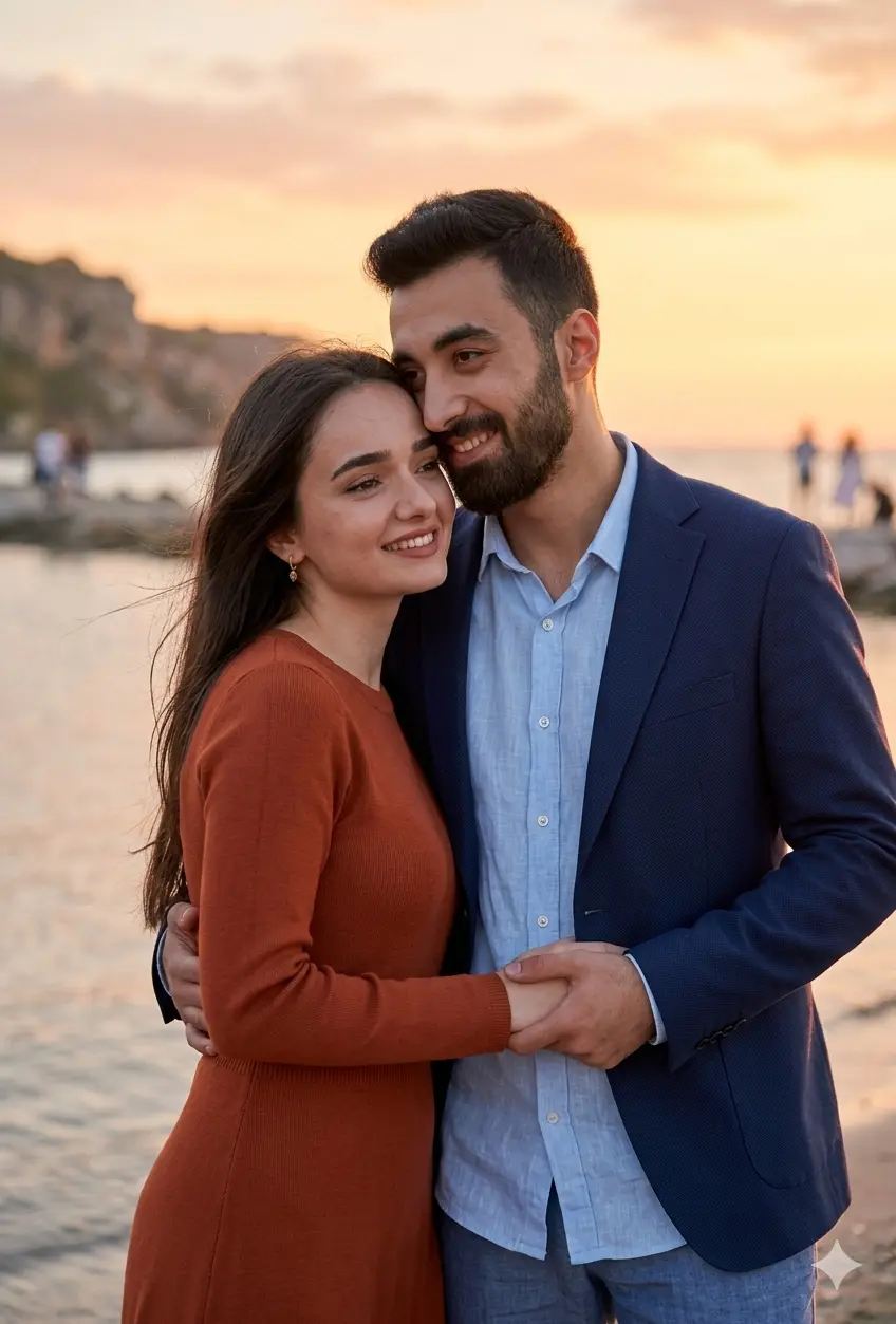 Gemini AI Couple Photo Prompt for Sunset Portraits