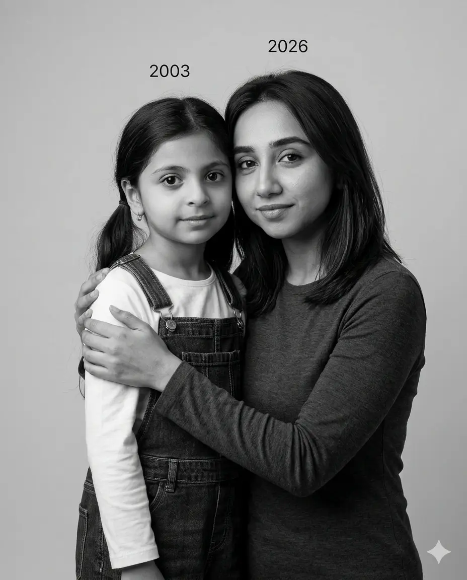 Gemini Childhood Photo Prompt Self Hug Portraits