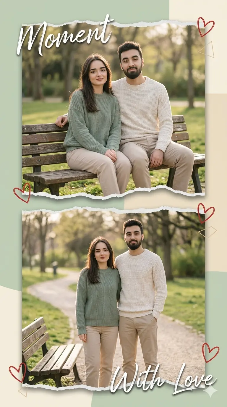 Gemini Couple Prompt for 2 Photo Collage