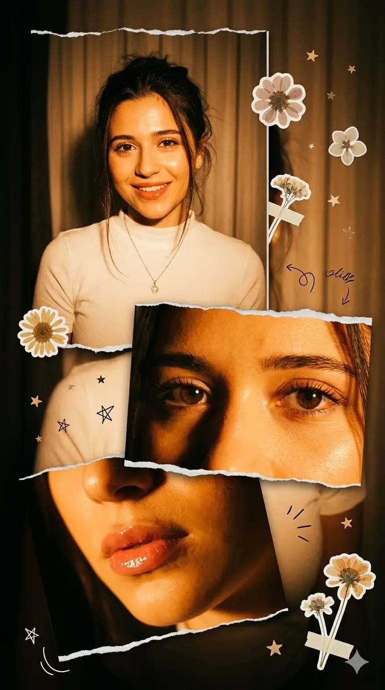 Gemini Girl Photo Prompt 3 Frame Scrapbook Collage