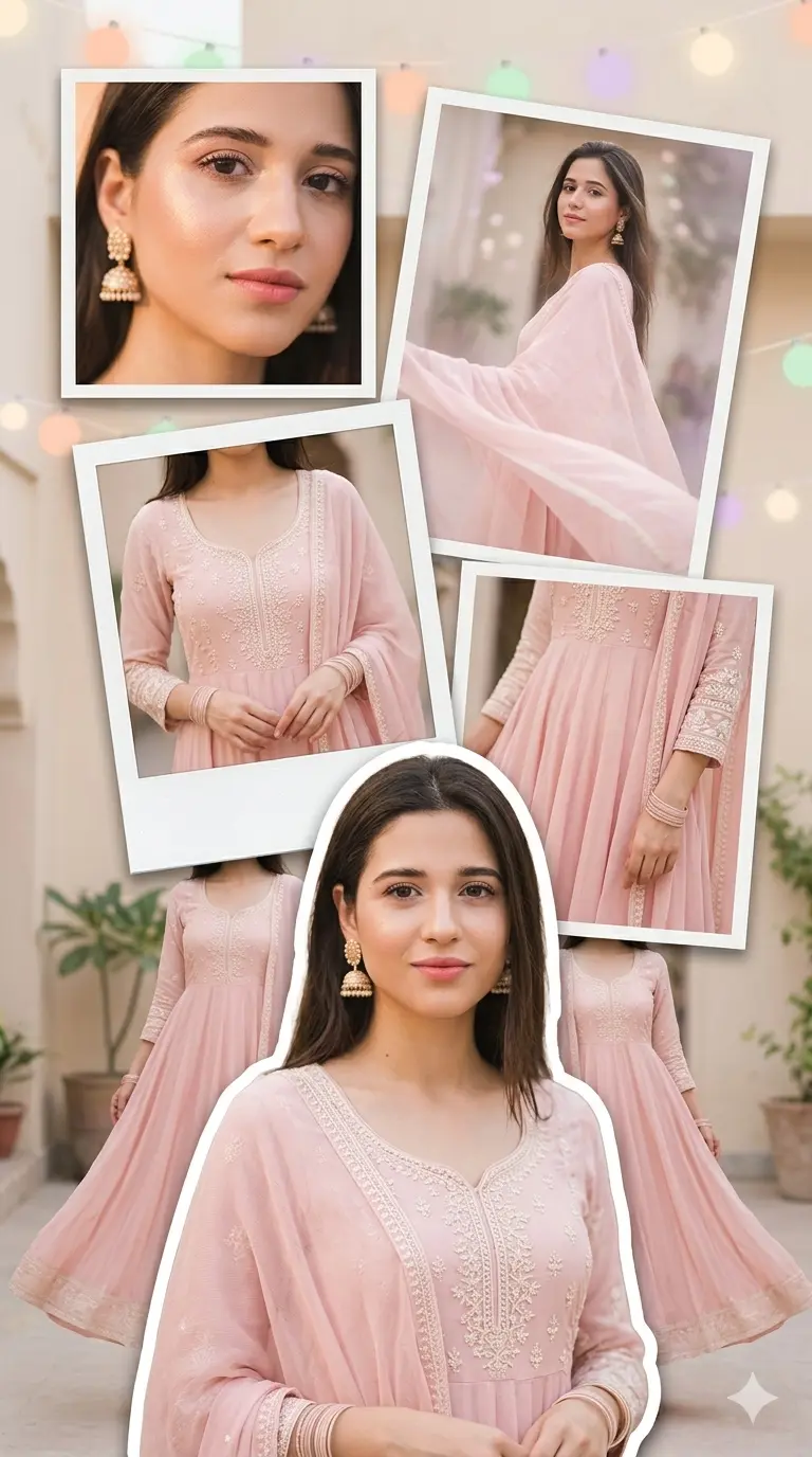 Gemini Girl Photo Prompt Anarkali Scrapbook Collage