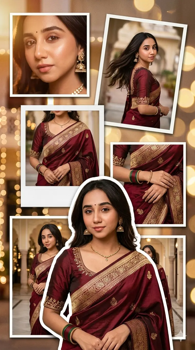 Gemini Girl Photo Prompt for Saree Scrapbook Collage