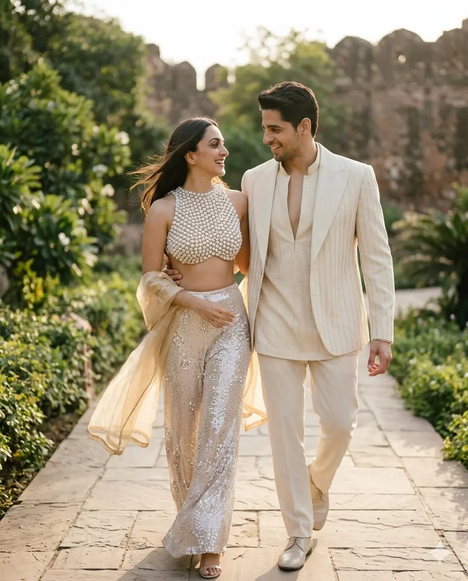 Gemini couple photo prompt Walking together pose