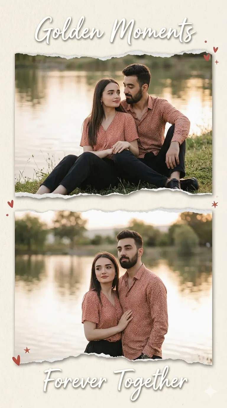 Golden Hour Lakeside Collage