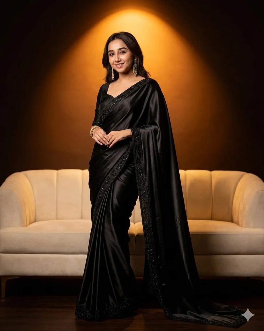 Luxury Black Saree Prompt