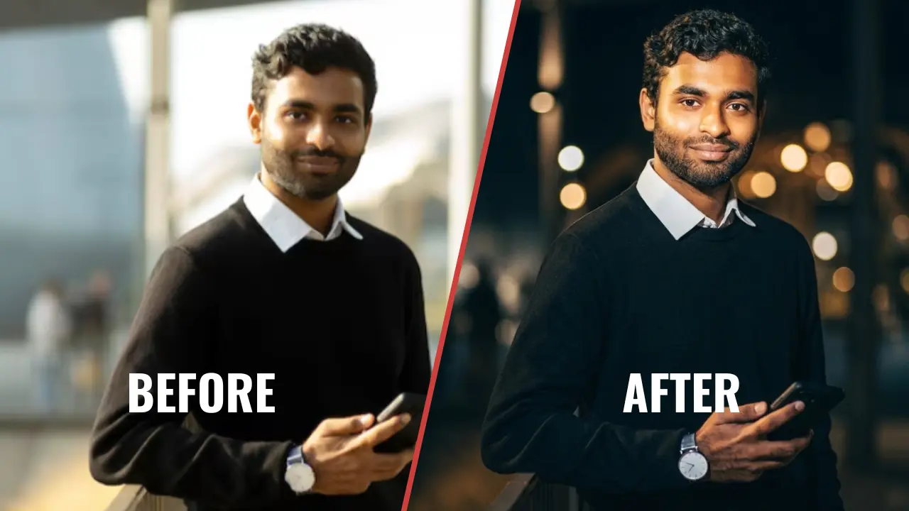 Night Flash Cinematic Portrait Enhancement
