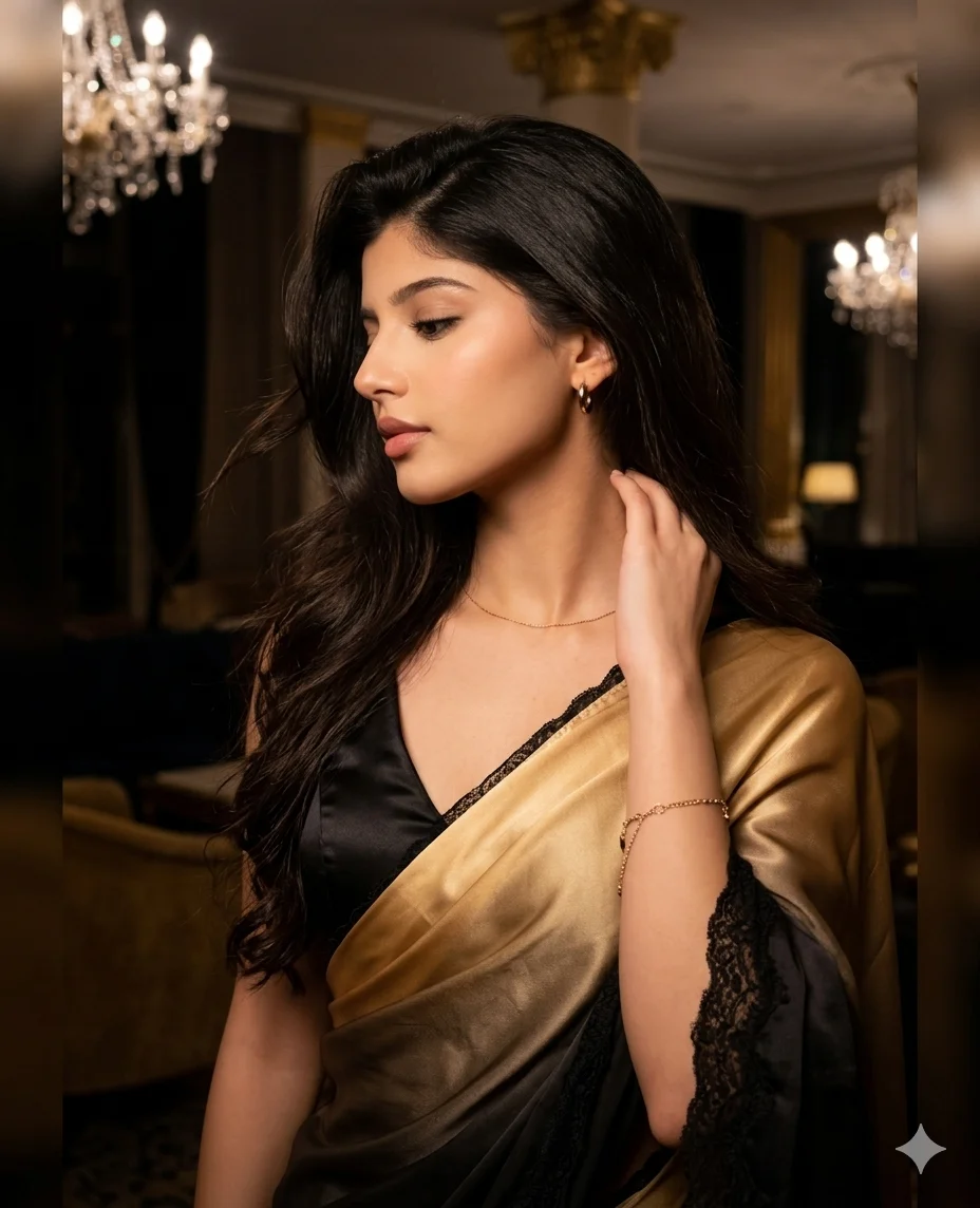 Stunning Gemini AI Saree Photo Prompt for a Glamorous Evening Look Hand Near Face Stunning Gemini AI Saree Photo Prompt for a Glamorous Evening Look Hand Near Face