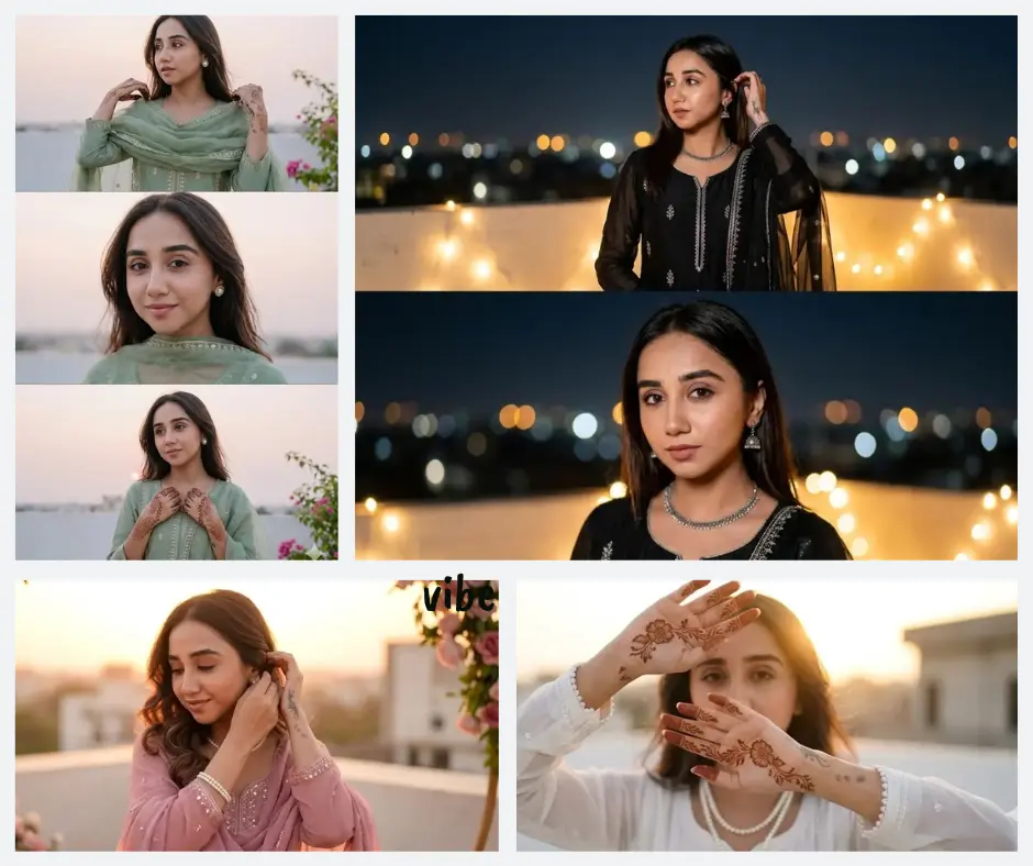 Gemini AI 3 Frame Collage for Girls: 5 Stunning Mehndi & Outfit Prompts That Look Professionally Shot