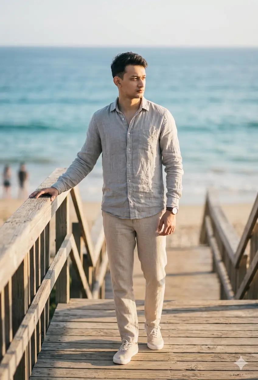 Wooden Deck Beach Shot — Clean Lifestyle Photo