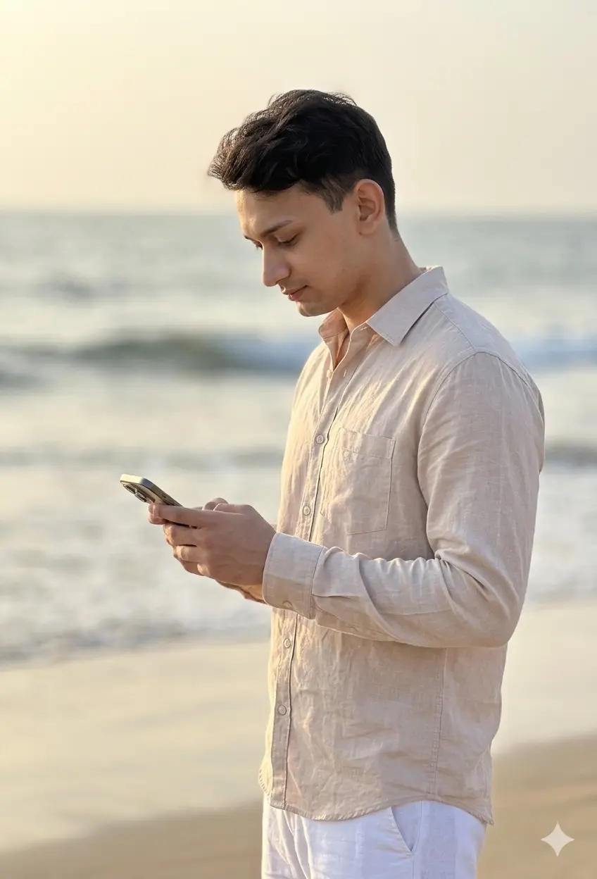 Phone Candid — Real In-Between Moment