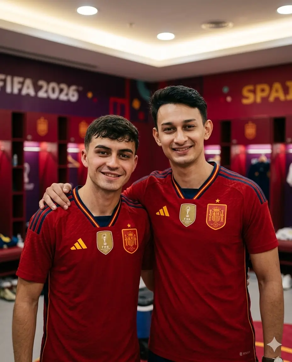 Photo with Pedri in Spain Dressing Room