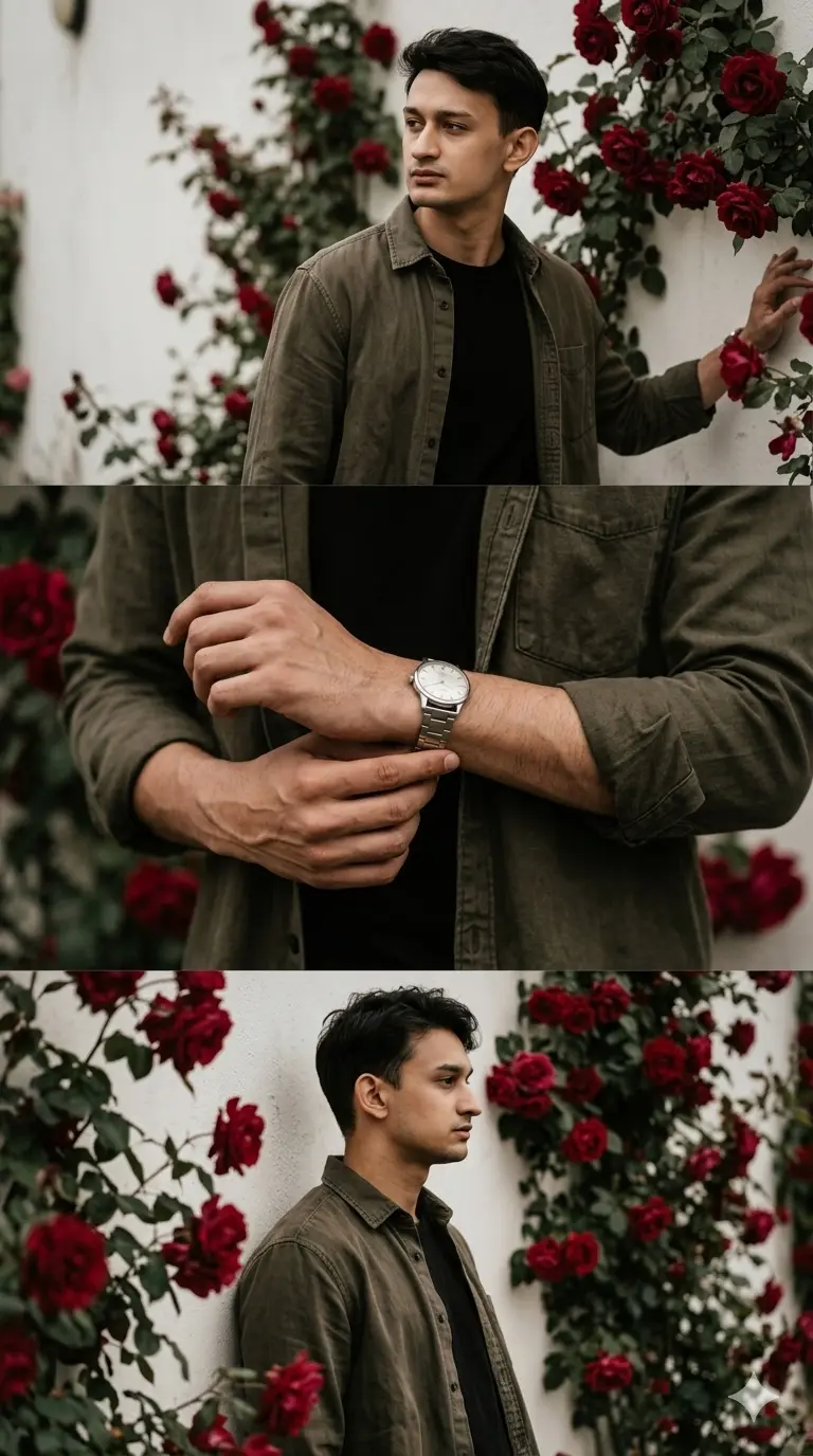 Moody Rose Wall Candid Photo Collage