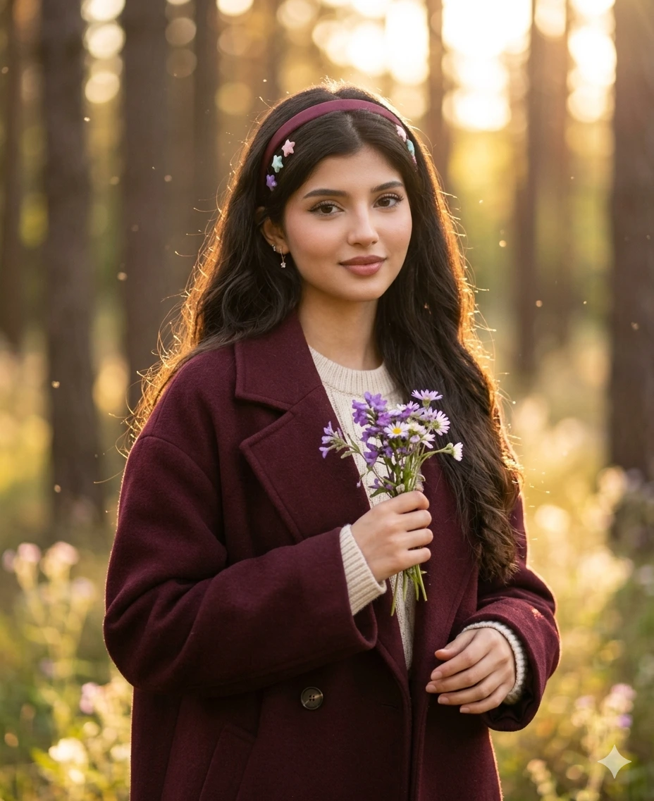 Golden Hour Wildflower Forest Portrait