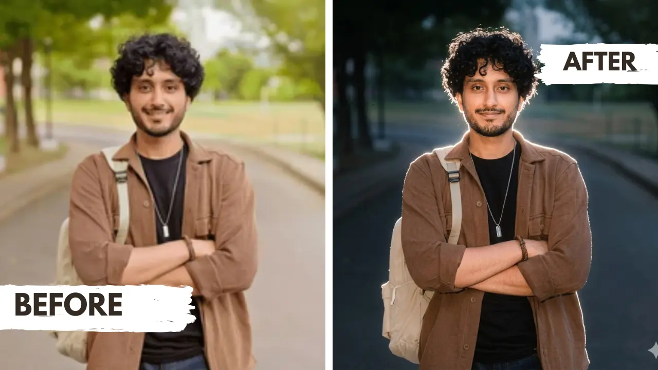 Lofi Dusk Glow Effect Portrait