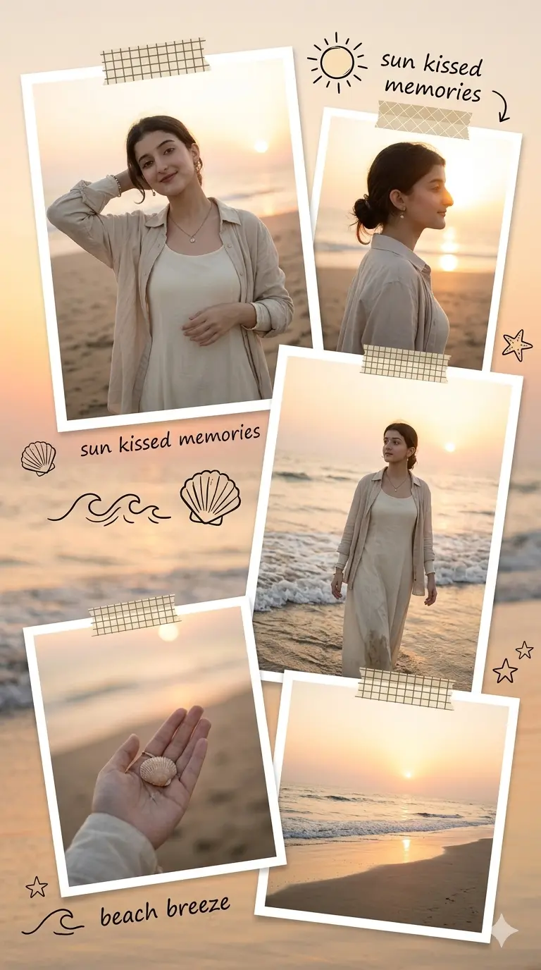 Gemini Beach Photo Prompt For Girls Soft Scrapbook Tape Layout