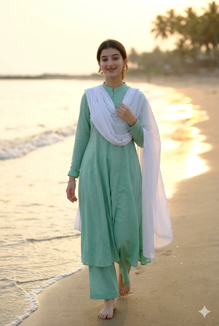 Walking Barefoot by Waves | Mint Green Modest Co-Ord