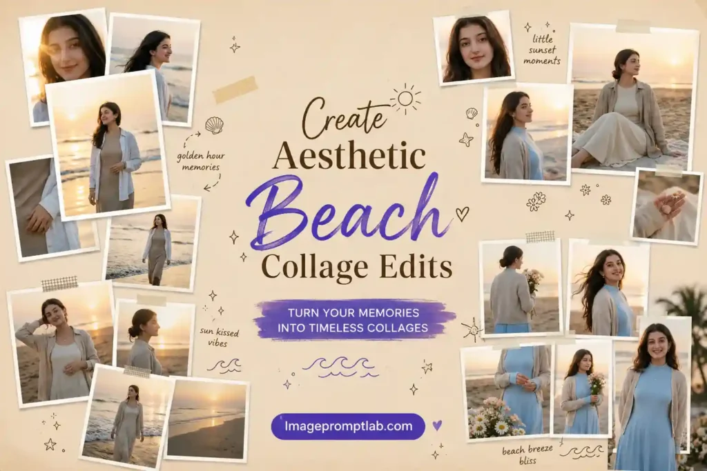 Gemini Girl Photo Prompt: Create Aesthetic Beach Collage Edits For Girls