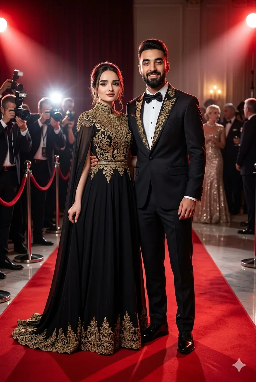 Black & Gold Regal Couple