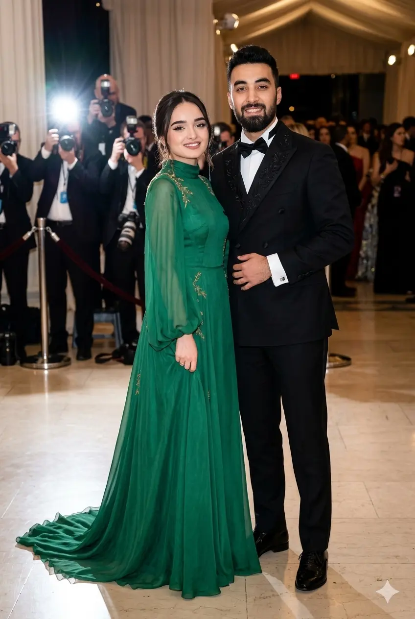 Emerald Green & Black Couture Couple