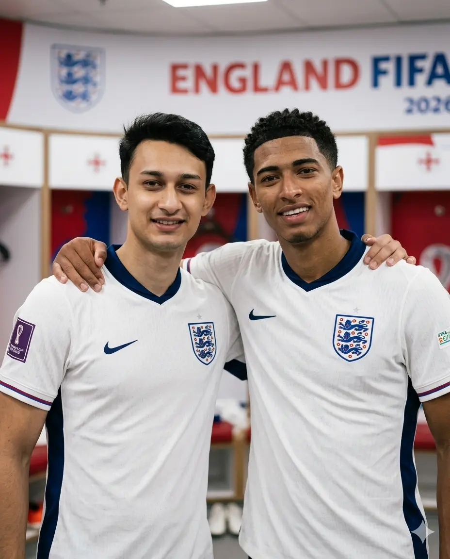 Photo with Jude Bellingham in England Dressing Room