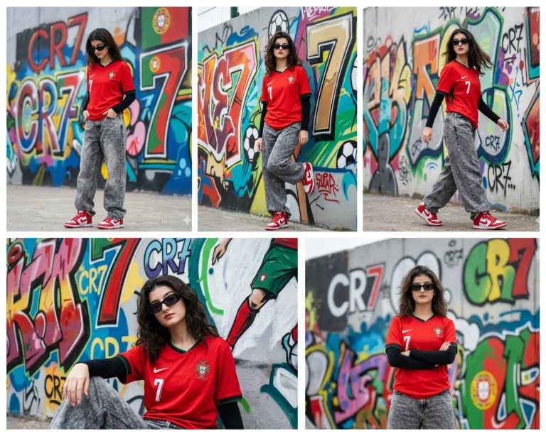 CR7 Jersey Girl AI Photo Prompt 5 Gemini Prompts to Edit Your Photo as a Portugal Fan