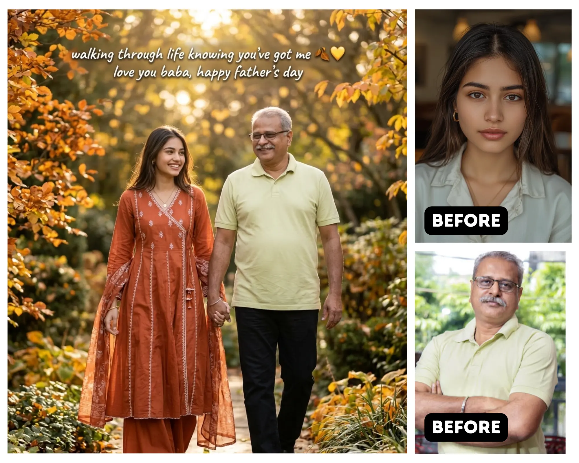 Father Daughter Autumn Garden Walk Father's Day Photo Prompt For Girls