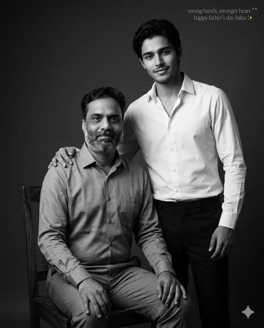 Father Son Black White Fine Art Indian Boy Father's Day Photography Prompt