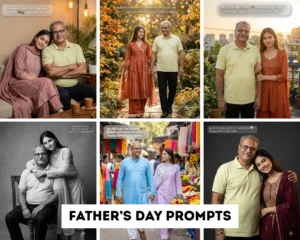 Father and daughter prompt for Gemini AI 6 Father's Day portrait prompts for desi girls