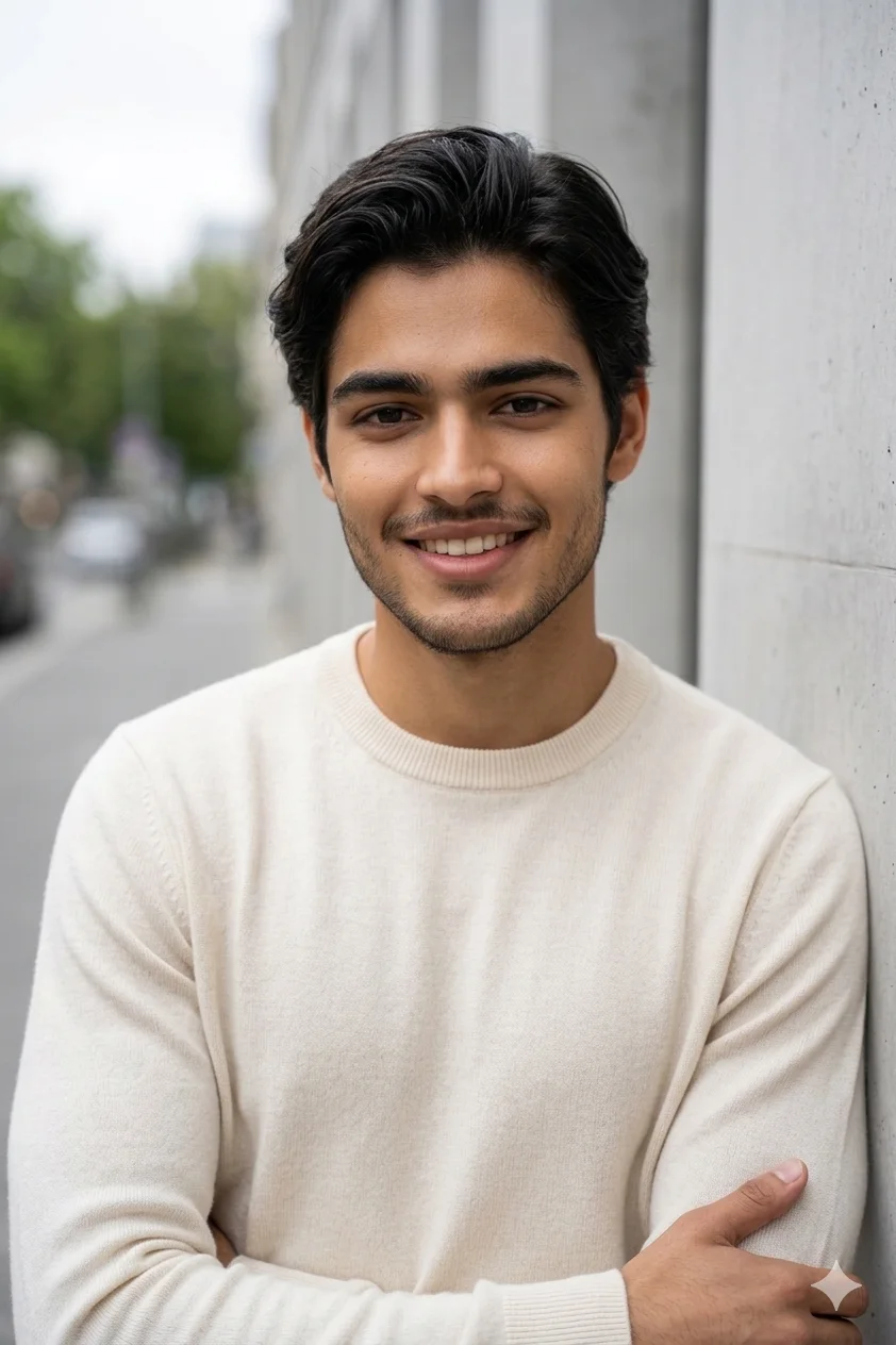 Professional Photo Prompt for Men: Outdoor Smart Casual