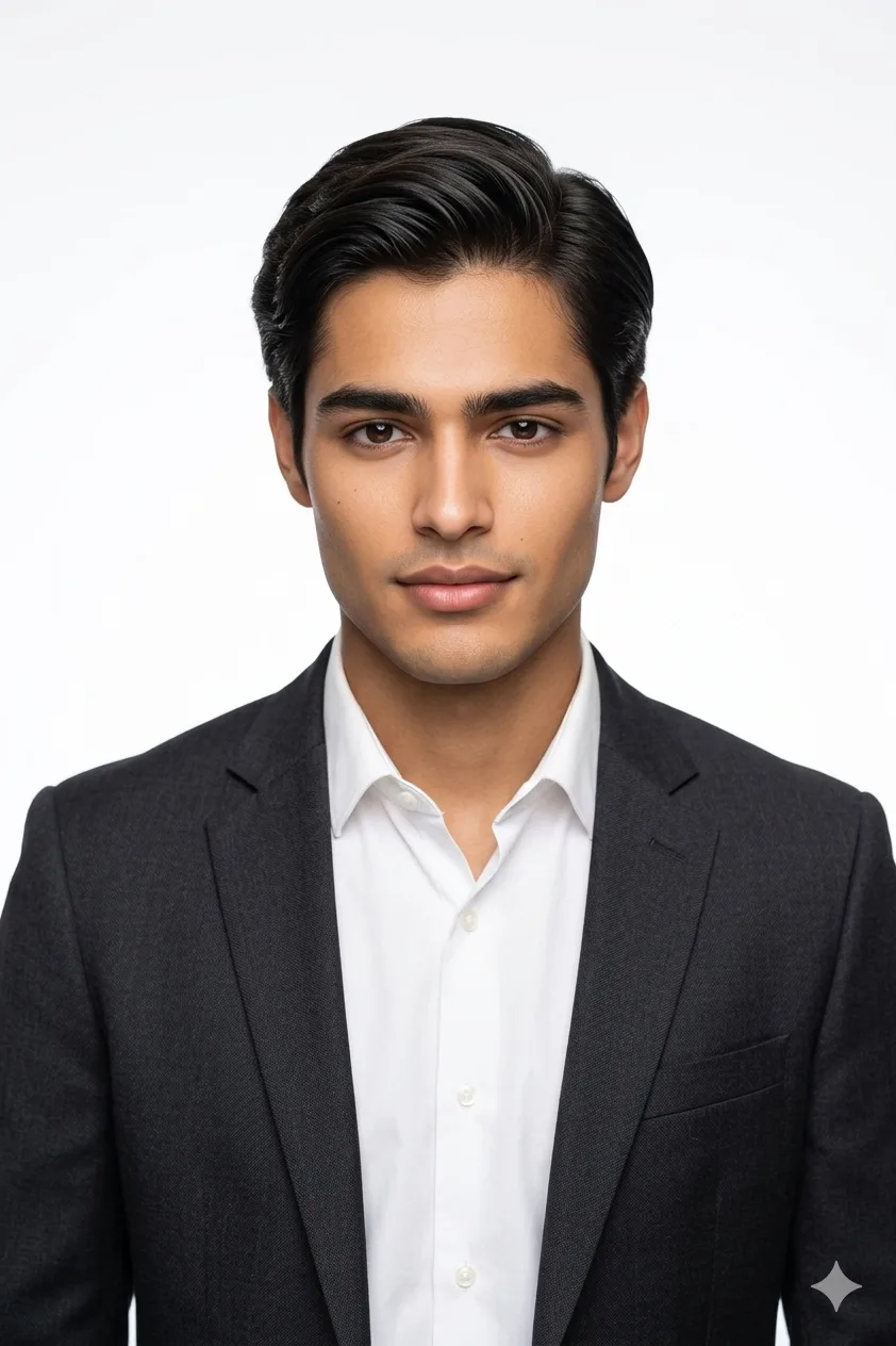 Professional Photo Prompt for Resume: Formal White Background