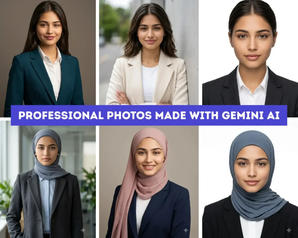 Professional photo prompts for girls: LinkedIn, resume and corporate portraits using Gemini AI
