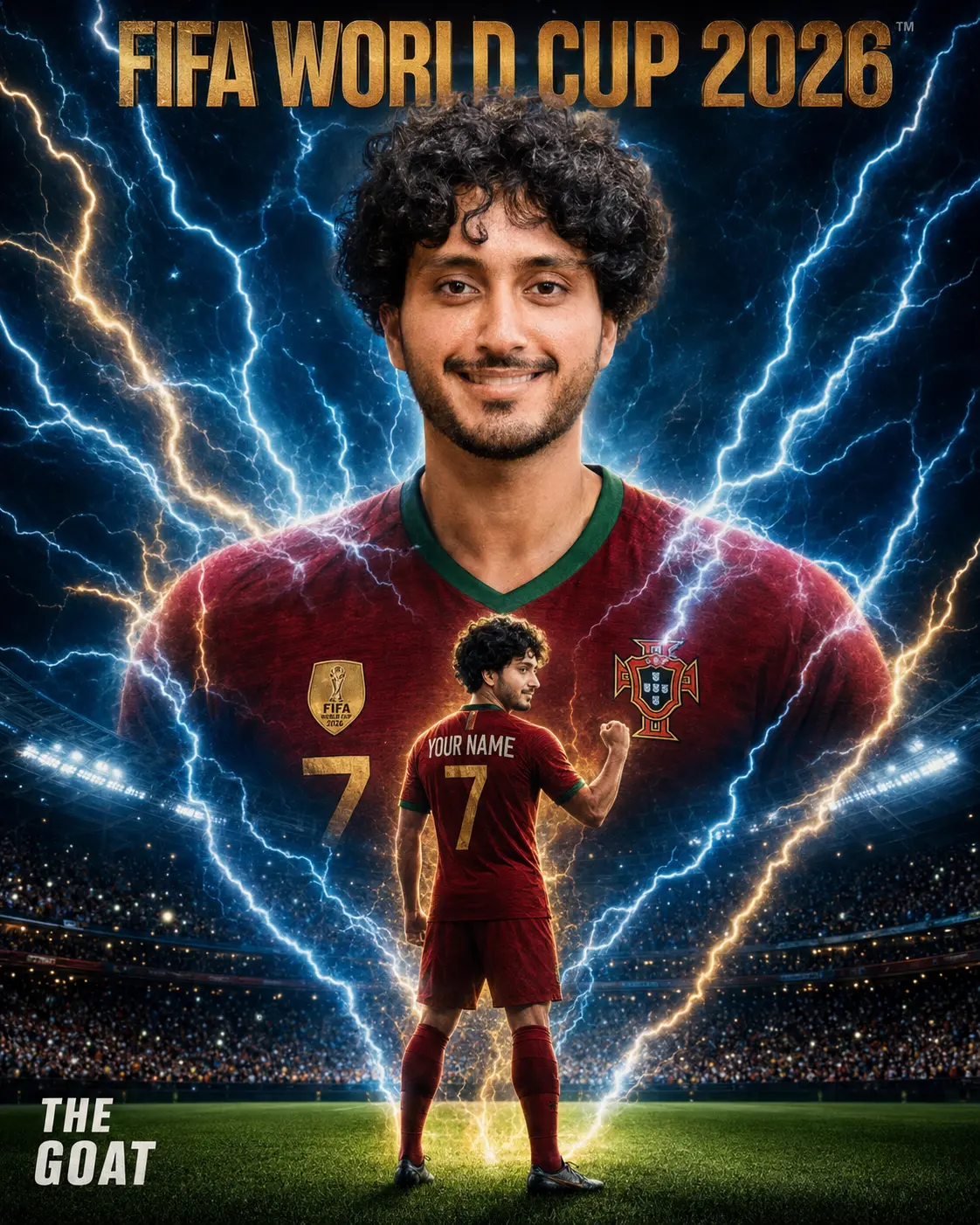 Ronaldo Style Electric Lightning Poster — Chatgpt Prompt for Fans FIFA World Cup 2026