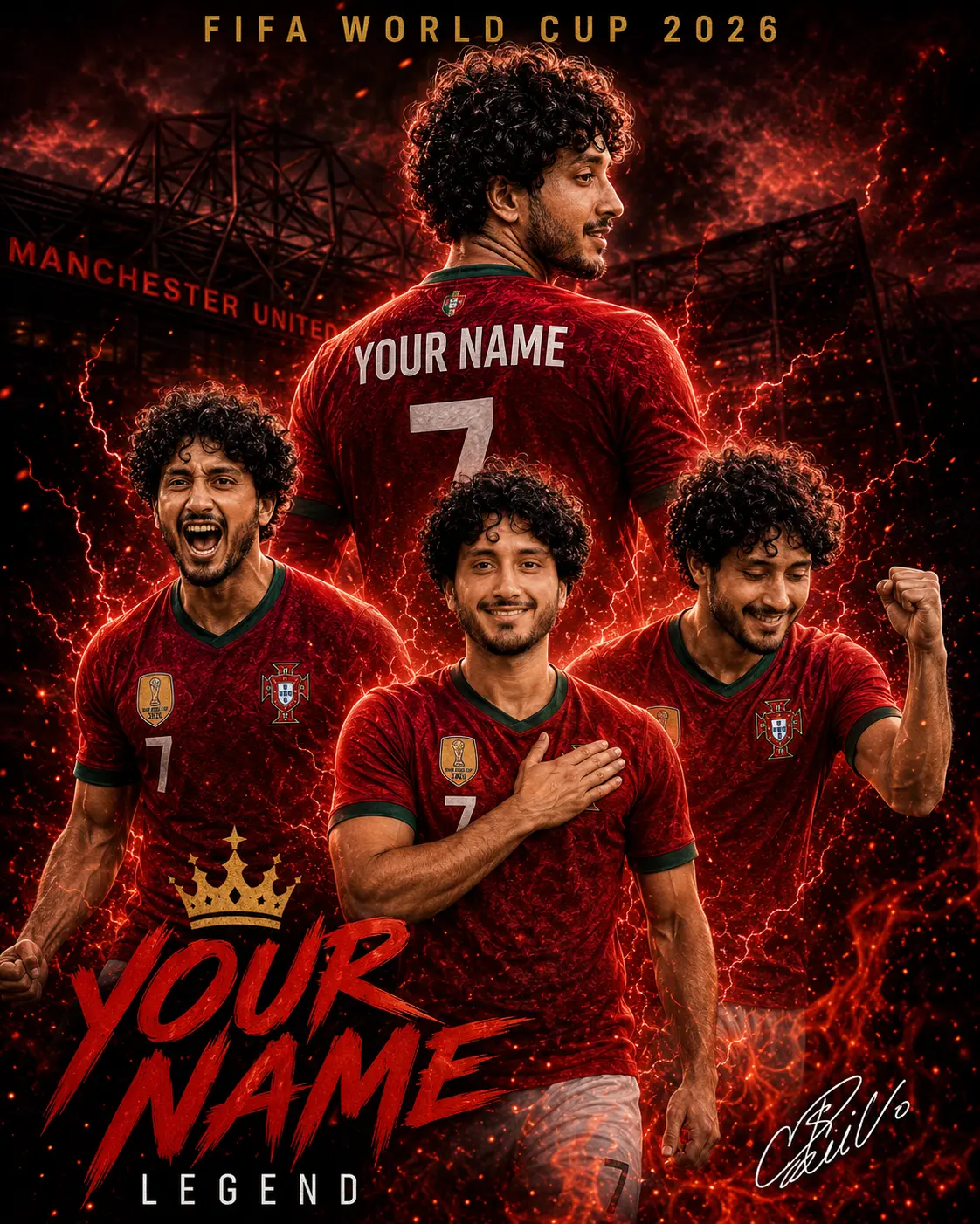 Ronaldo Style Fire Collage Poster — Chatgpt Prompt for Fans FIFA World Cup 2026