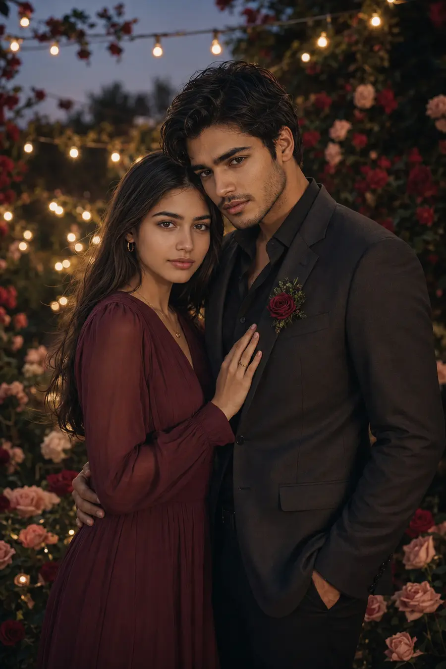Prompt 3: Couple Photo Prompt for Moody Rose Garden Portraits