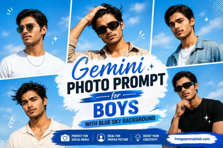 Gemini Photo Prompt for Boys with Blue Sky Background