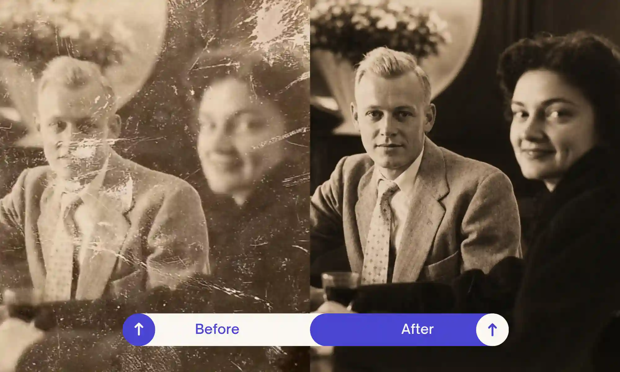 Scratched Photo Cleanup prompt before and after for gemini and chatgpt Scratched Photo Cleanup Prompt