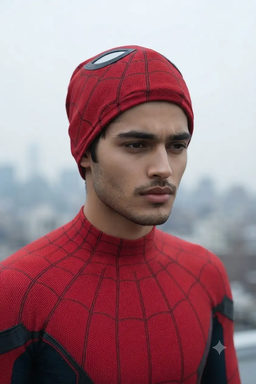 Spiderman Mask Pulled Half Off — AI Photo Prompt for ChatGPT & Gemini