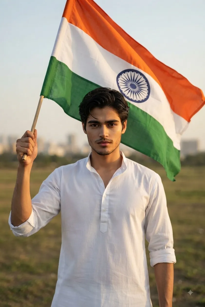 Independence Day Flag Holding Boy Gemini ChatGPT Prompt 15 August Flag Holding Boy Portrait – Gemini & ChatGPT Prompt