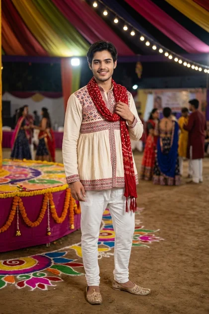 Traditional Kediyu Navratri Garba Boy Photo Prompt