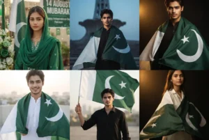 14 August Pakistan Independence Day photo prompt results: flag cape portraits at Minar-e-Pakistan, rooftop sunrise and green dupatta looks