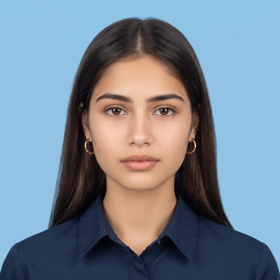 Blue Background Passport Photo