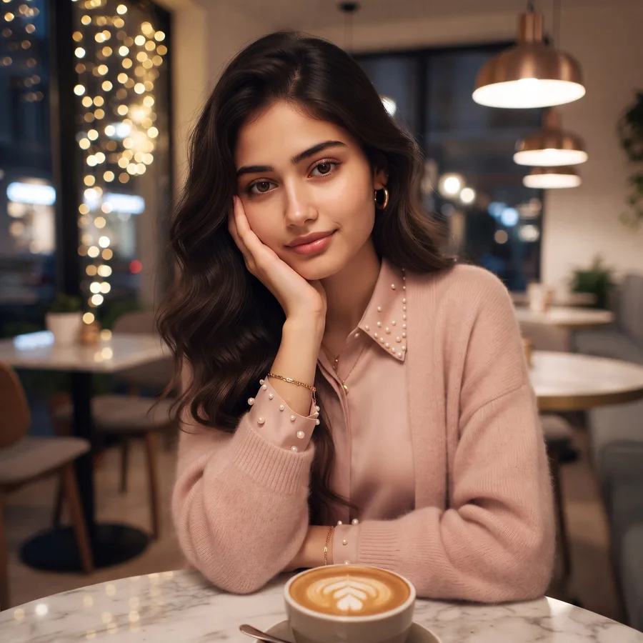 Cafe Glam Hand on Cheek
