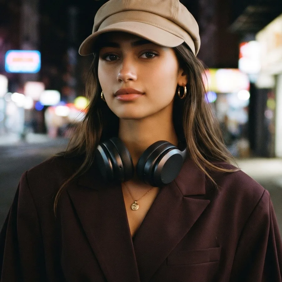 Cap and Headphones Street