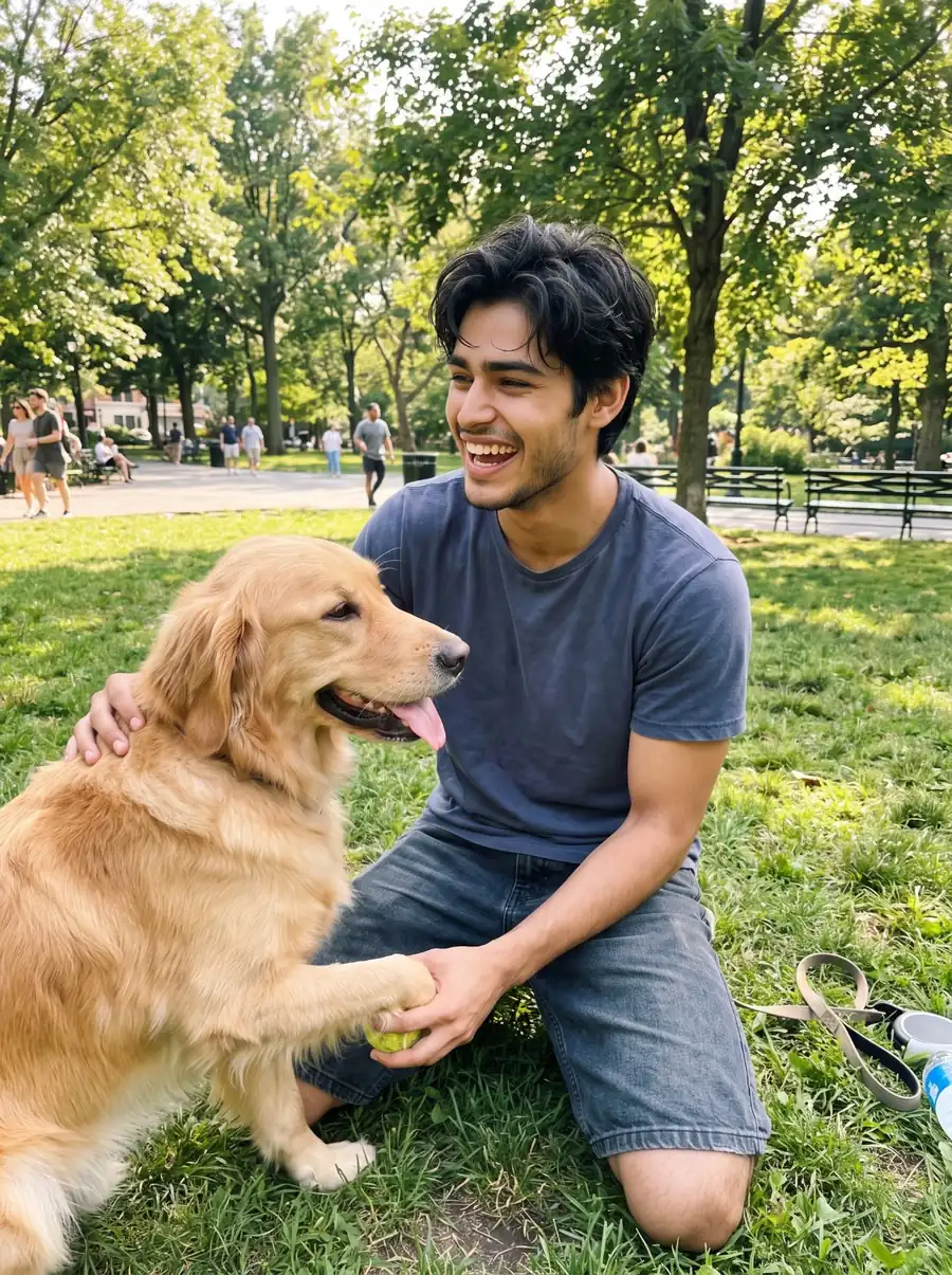With a Dog at the Park