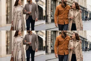 Candid city couple photo prompt results: modern and candid street portraits made with Gemini AI
