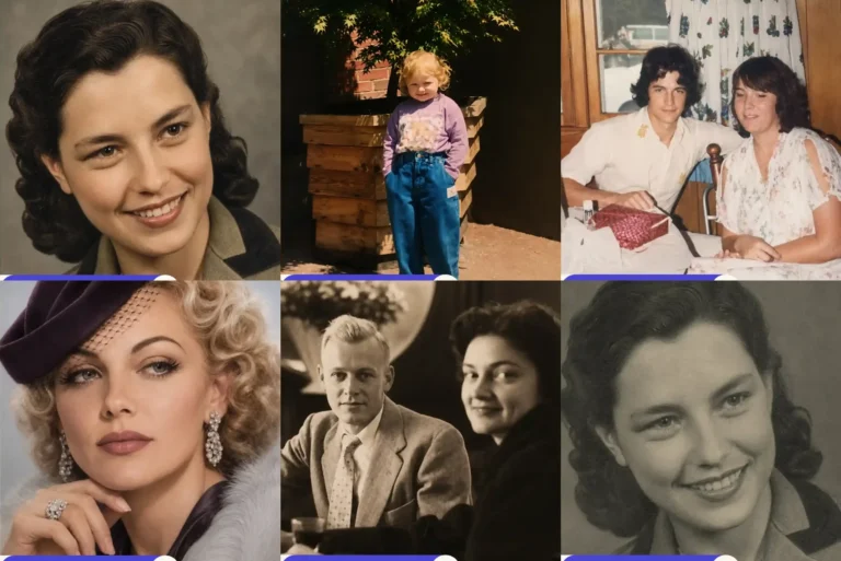 Photo restoration prompt results: old torn, faded, scratched and black and white photos restored and colourised