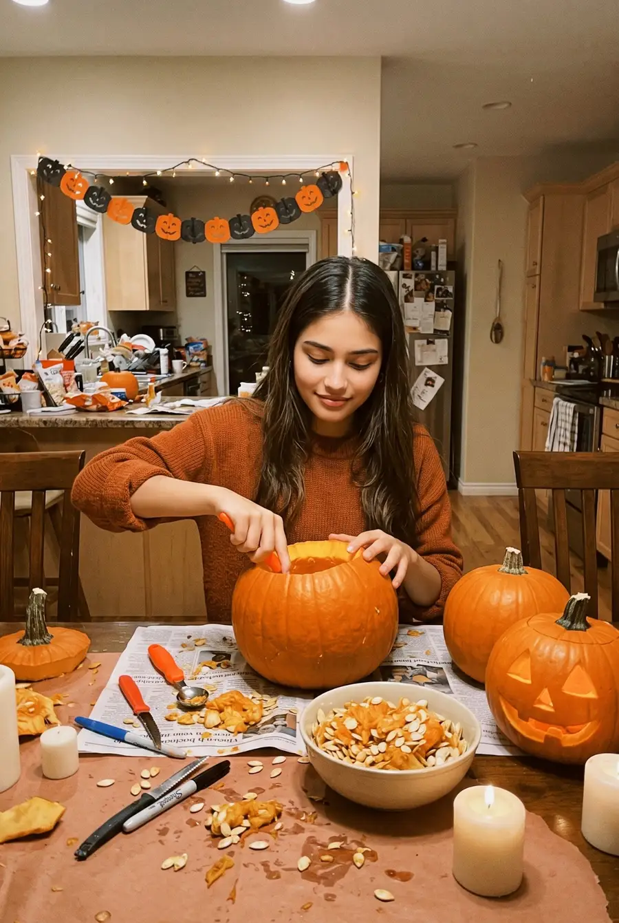 Pumpkin Carving Halloween Photo Prompt
