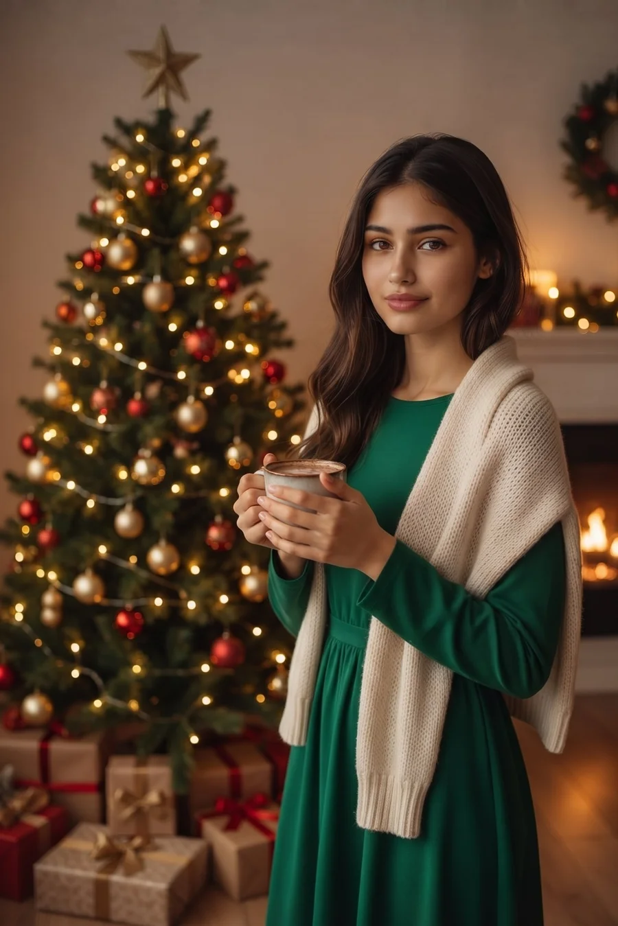 By the Christmas Tree Portrait