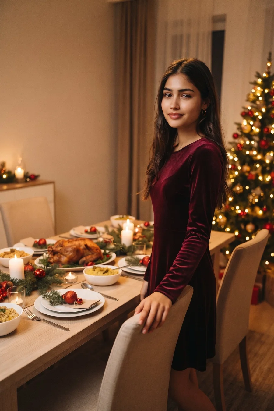 Ready at the Christmas Dinner Table